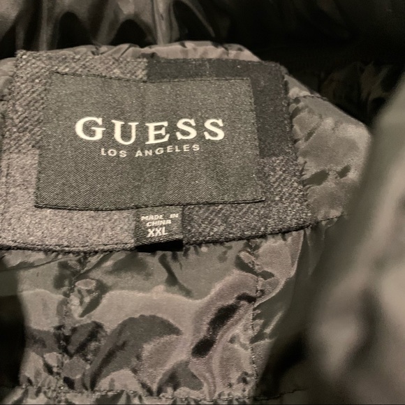 Guess Mens Military-Inspired Coat with Plaid Detail - Picture 8 of 12